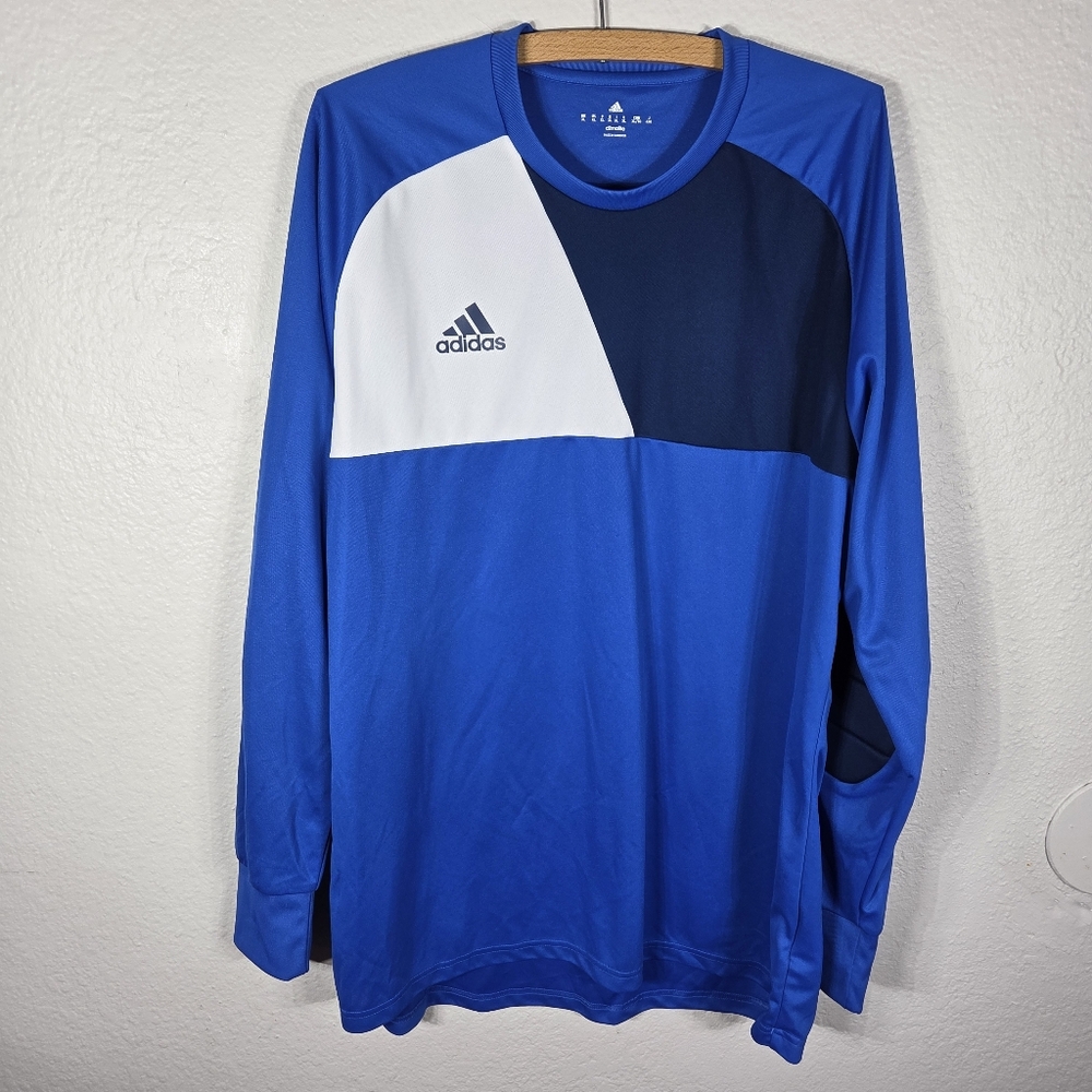 Adidas Climalite Size‎ XL Soccer Goalkeepers Jersey Padded Elbows Blue